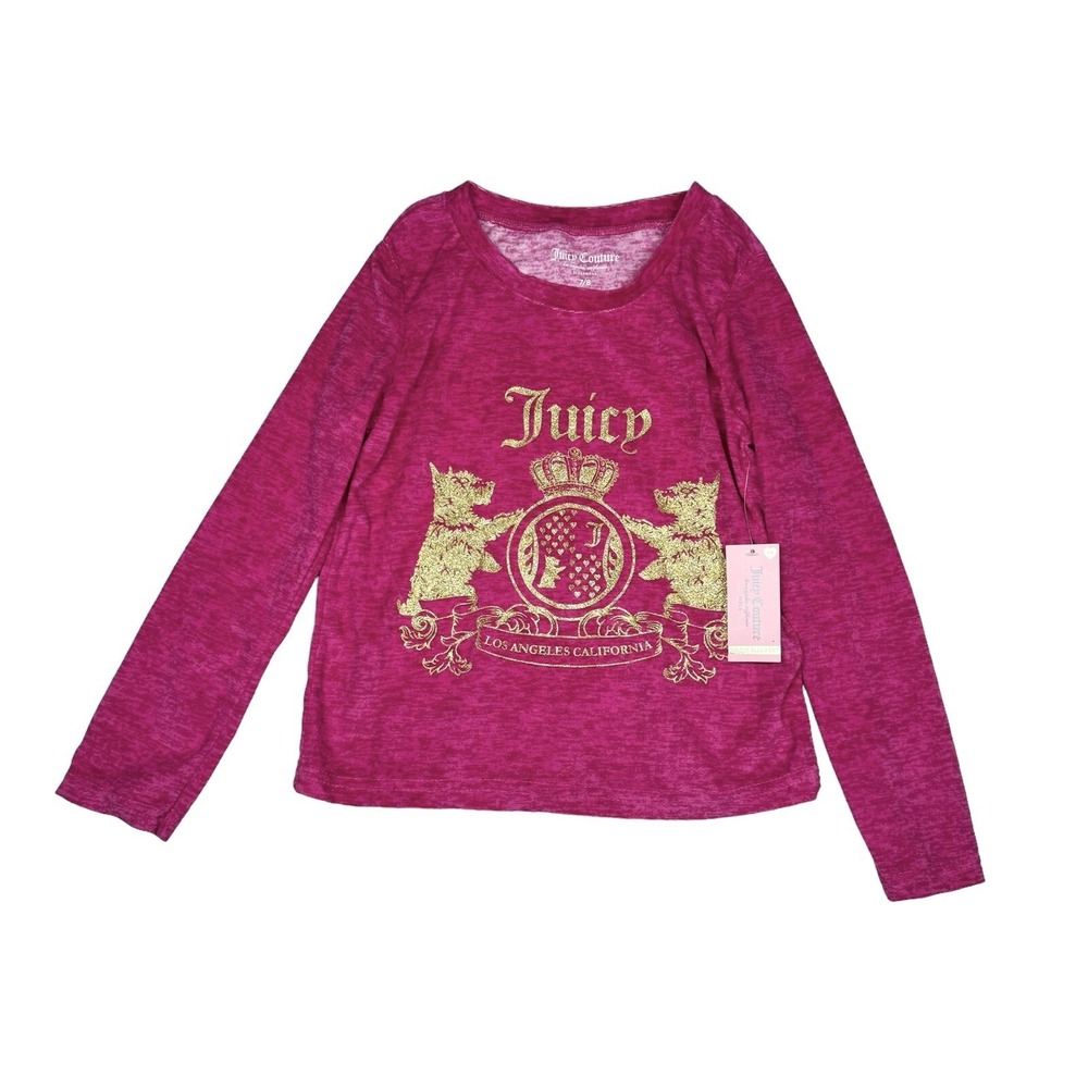New - Juicy Couture Girls Pink Sleepwear Pajama Top - Youth Girls 7/8
